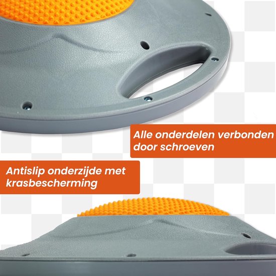 DH FitLife Balancebrett, Balancebrett mit Haltegriffen, extra groß, Ø 42 cm, max. 200 kg, Gleichgewichtstrainer, Fitness-Balancebrett für Erwachsene und Kinder, inkl. Gebrauchsanweisung (möglicherweise nicht verfügbar im