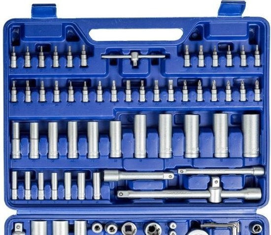 tectake Schraubenschlüsselsatz 171-teilig - 1/4", 3/8" und 1/2"