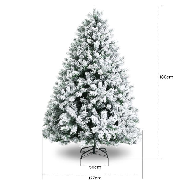 Coast Künstlicher Weihnachtsbaum - verschneit - 180 cm - PVC - Grün/Weiß