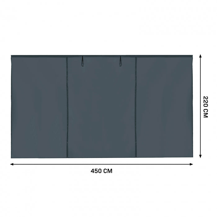 VonRoc Seitenwand-Set 3 x 4,5 m für Premium-Partyzelt PT805AA – Grau