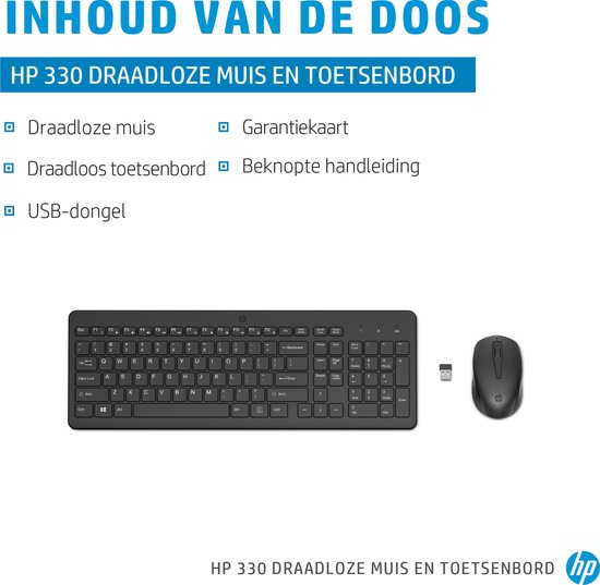 HP 330 – Kabellose Tastatur und Maus – QWERTY – Schwarz