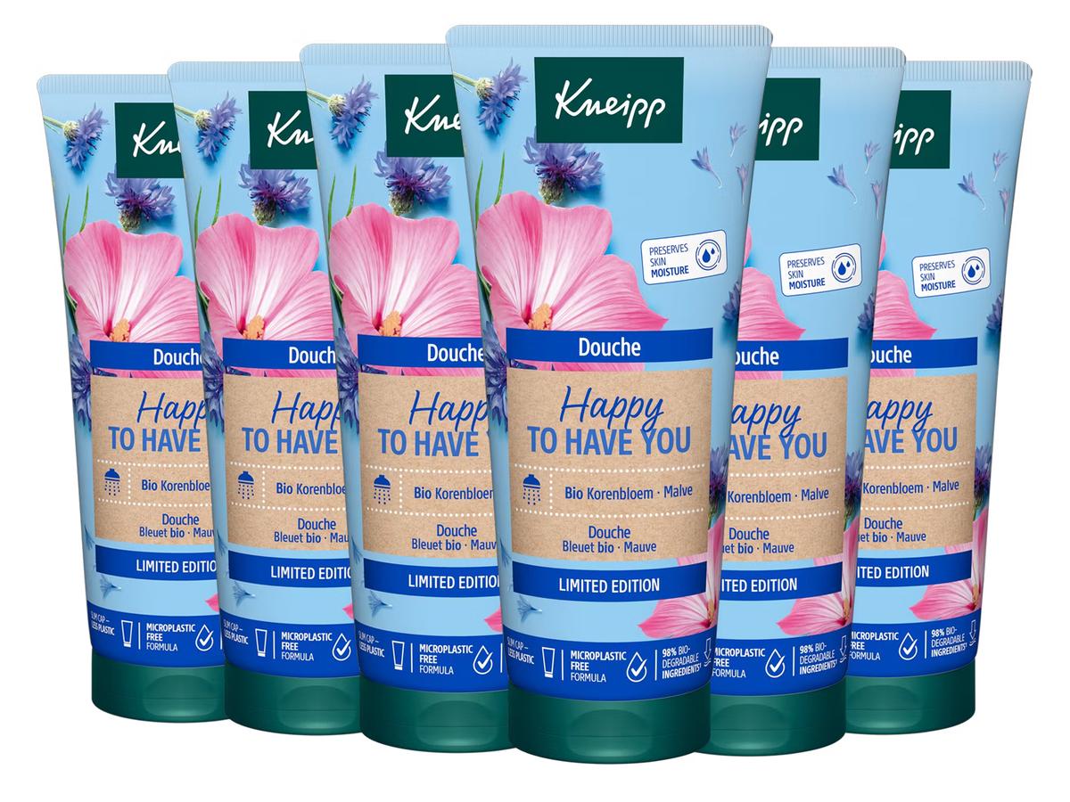 Kneipp Duschgel „Happy to Have You“ – 6 x 200 ml – Erfrischend und pflegend