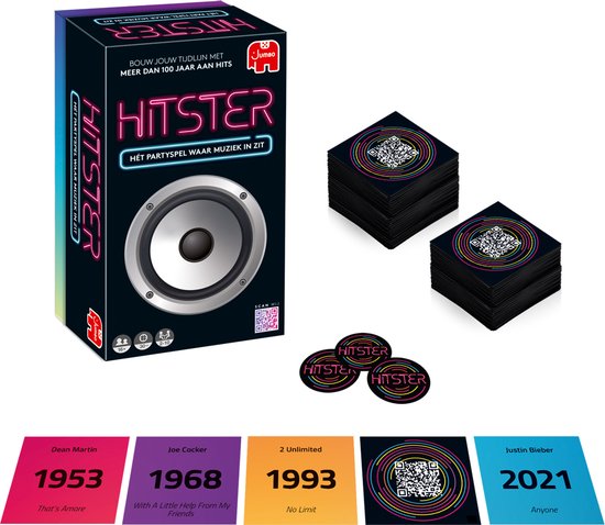 Jumbo Hitster Original – Niederländisches Partyspiel – Musikspiel – Aktionsspiel