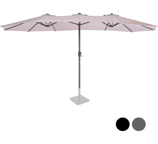 VONROC Premium Sonnenschirm Iseo - 460x270cm - Doppelter Sonnenschirm - Langlebig - UV-beständiger Stoff - Beige - Inkl. Schutzhülle