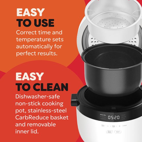 Instant Pot Reiskocher & Dampfgarer 2,8 l – 4-in-1-Multikocher – Slow Cooker – Anbraten – CarbReduce-Technologie