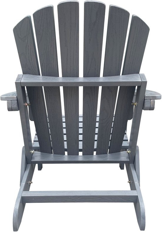 AXI Rosalie Adirondack Stuhl Grau – Loungesessel aus Holz mit Armlehnen – Zusammenklappbar – Hohe Rückenlehne – Gartenstuhl – 75,5 x 86,5 x 85 cm – 100 % FSC-zertifiziertes Hemlockholz