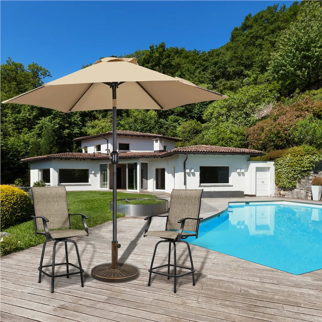Yaheetech Sonnenschirmständer 10 kg, Ø 46 cm – Bronze – Runder Sonnenschirmständer für Sonnenschirmstangen mit Ø 38/48 mm