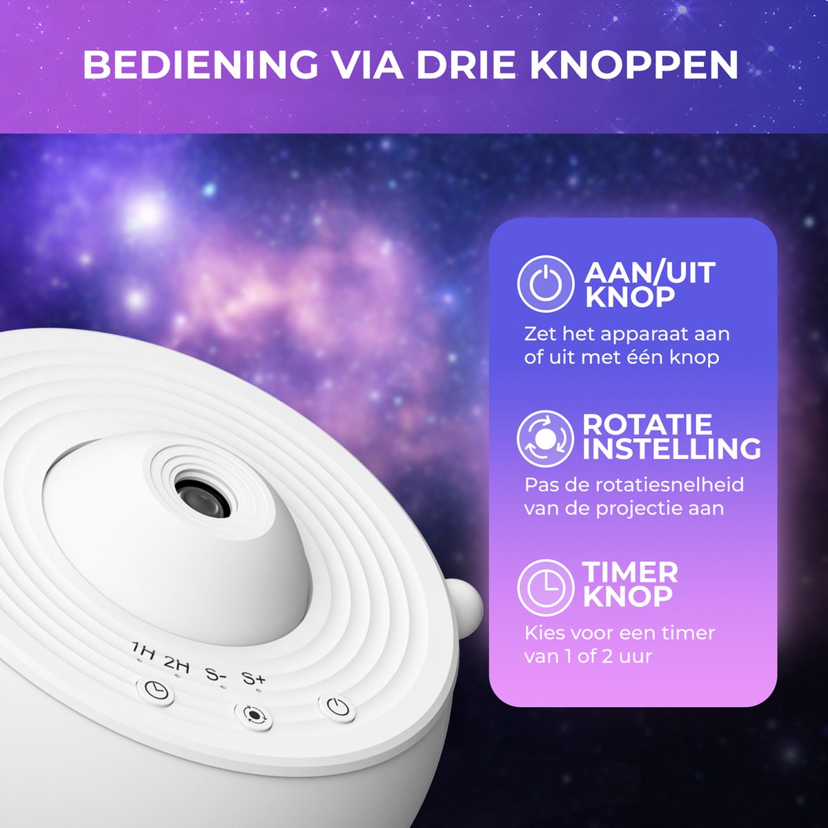 MostEssential Premium 12-in-1-Projektorlampe - 3000 lm - USB - Weiße Ausführung