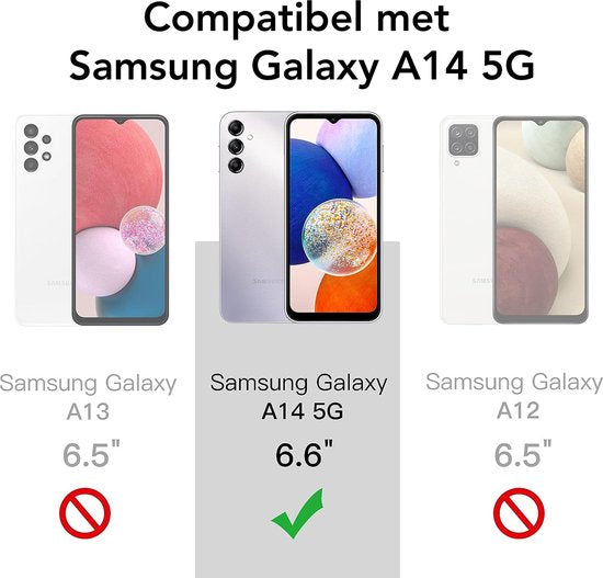 Podec Case passend für Samsung Galaxy A14 5G Transparentes Handy Case - Anti-Shock Case Cover mit 2x Bildschirmschutz
