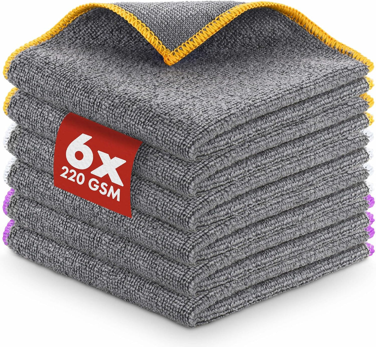 LICARGO Mikrofasertücher für das Auto – 30 x 30 cm – 220 g/m² – 6er-Set