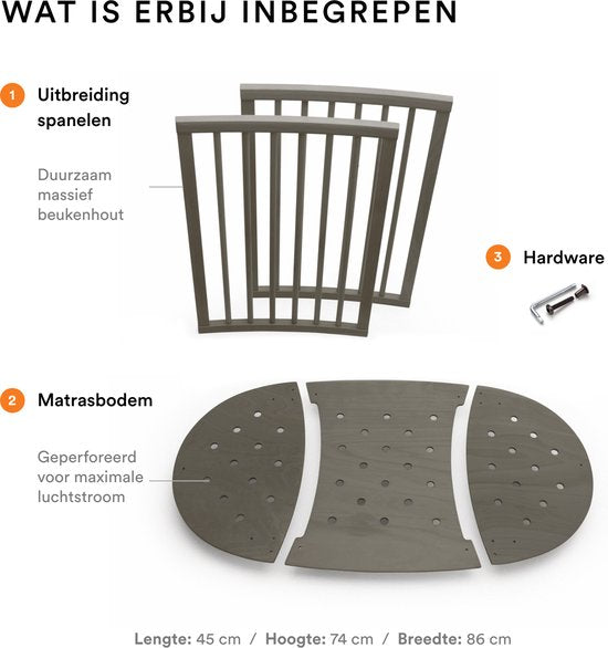 Stokke® Sleepi™ Erweiterungsset für das Babybett – Hazy Grey