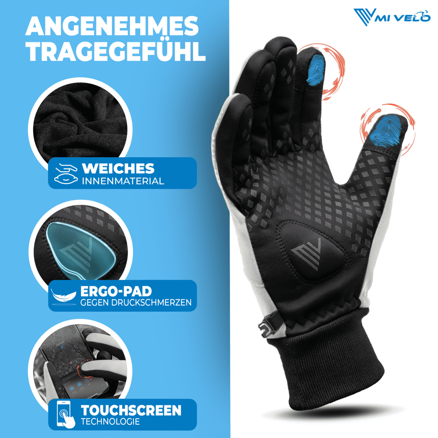 MiVelo Winddichte & Wasserabweisende Fahrradhandschuhe - Unisex - Reflektierend - Größe XL