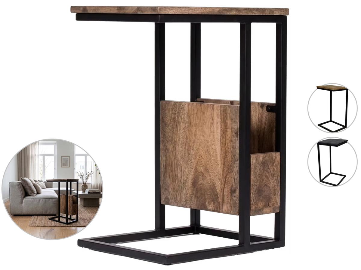 Beauval Beistelltisch mit Zeitschriftenregal – Kompaktes Design – 34 x 40 x 68 cm – Weiß