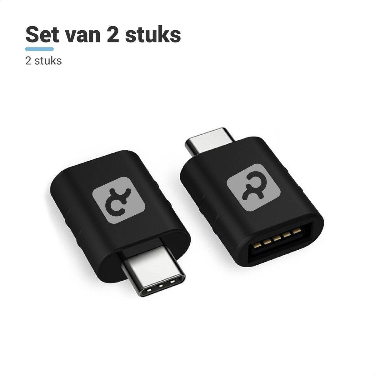 Teeco - USB C zu USB A - 2 Stück - USB C zu USB A - USB 3.0 - 5Gps - Thunderbolt - USB - Geeignet für USB-Stick, USB-Hub, USB-C-Hub und USB-Splitter - Aluminium - Schwarz