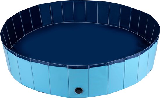 Maxxpro Hundepool - 160 x 30 CM - für große Hunde - faltbar - Anti-Rutsch-Boden - mit Entleerungsventil - Blau