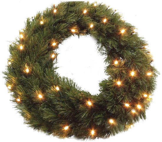Triumph Tree Forest Frosted Weihnachtskranz mit LED-Beleuchtung – Weihnachtskranz Ø 60 cm – Grün