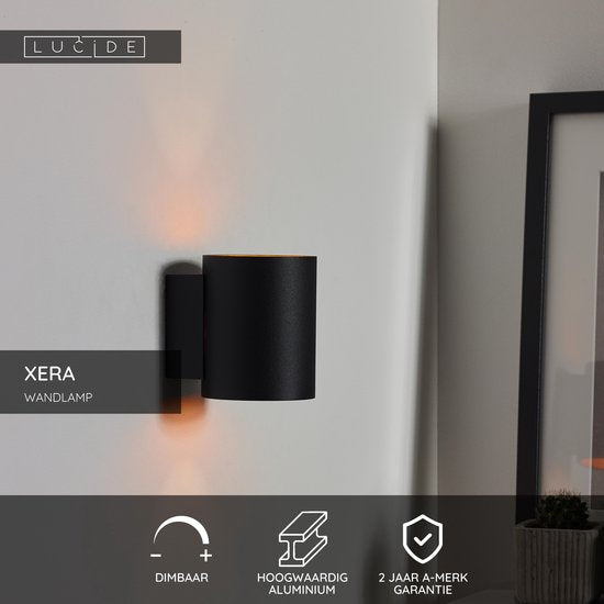 Lucide XERA – Wandleuchte – Ø 8 cm – 1xG9 – Schwarz