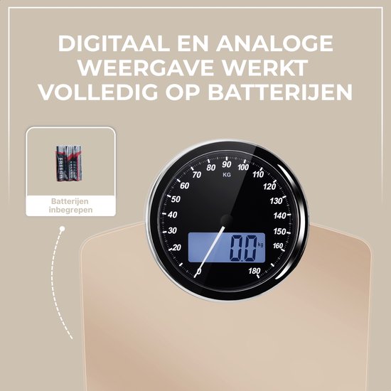 LUCAVITA® Personenwaage „Dual Display Retro“ mit Maßband – Körper – Digital – Analog – Best Buy – Vintage