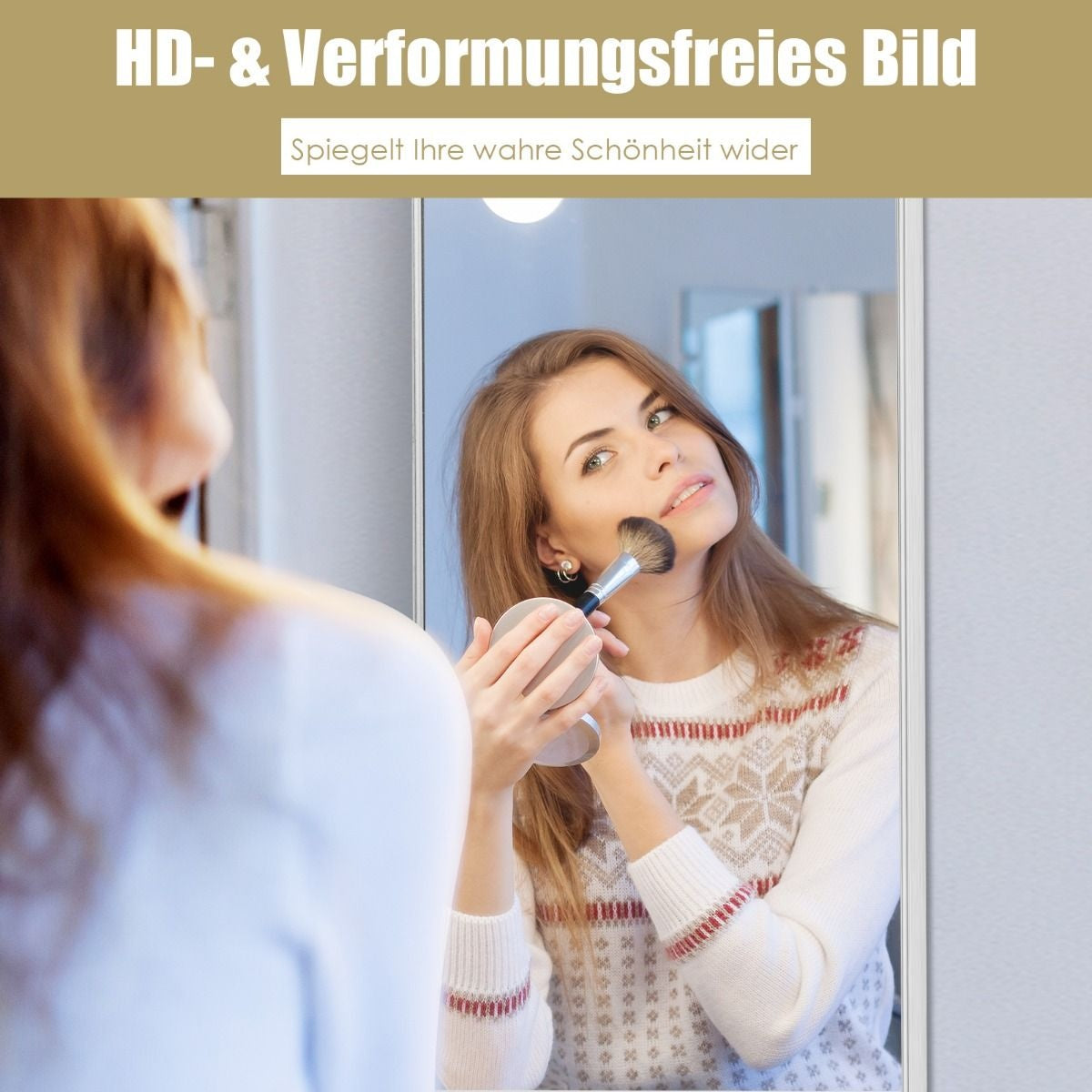 Coast 37 x 120 cm Ganzkörperspiegel mit höhenverstellbaren Hängehaken Wandspiegel silber