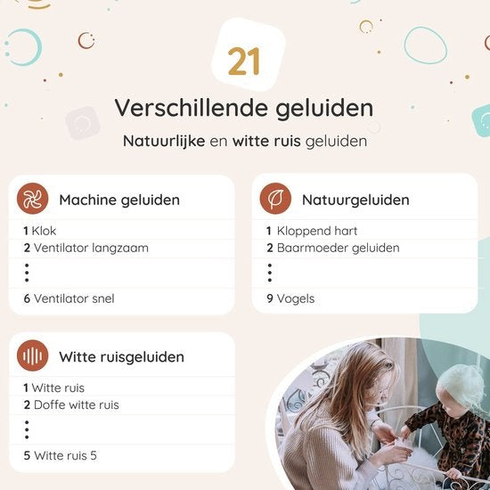 Numsy - White Noise Machine Baby Original 3 - Einschlafhilfe - Weiß