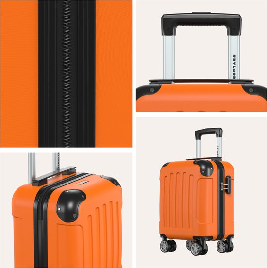 TRVLMORE Handgepäckkoffer – 40 x 30 x 20 cm – Unter-Sitz-Gepäck – 24 l – Zahlenschloss – 4 Rollen – Orange