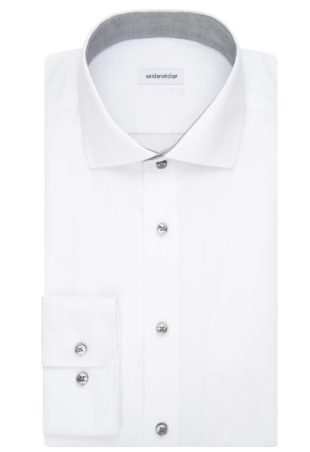 Seidensticker Spread Kent Business Shirt Men - Größe 38 - Farbe Weiß-665 - Regular oder Slim Fit - 100% Baumwolle - eisenfrei - normale Ärmellänge