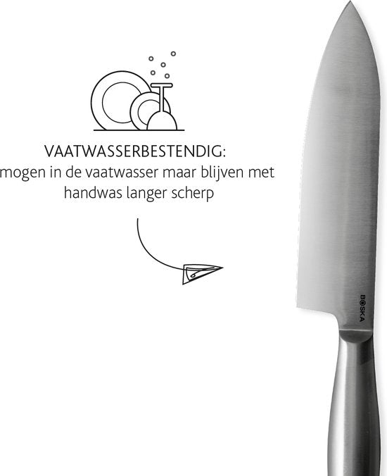 Boska Küchenmesser Kopenhagen - 3er-Set - Für jede Art von Essen - Messerset - Einzigartiges Design - Spülmaschinenfest - Edelstahl