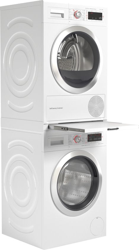 Waschhöhenausgleich® Zwischenstück für Waschmaschine und Trockner – Stapelset für Waschmaschine und Trockner – Zwischenrahmen – Für alle Modelle geeignet – Weiß