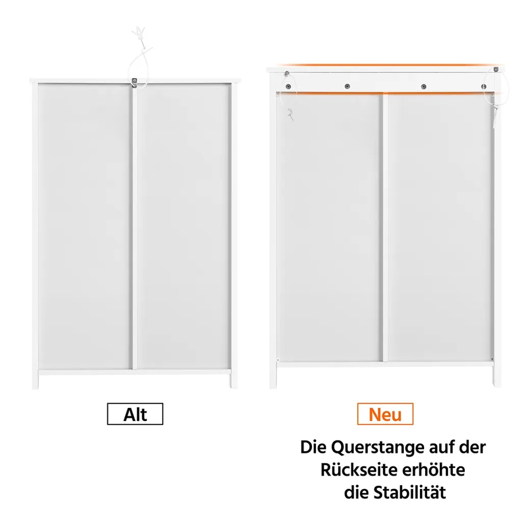 Yaheetech Badezimmerschrank mit 4 Schubladen und verstellbaren Einlegeböden – Weiß – 66 x 35 x 90 cm