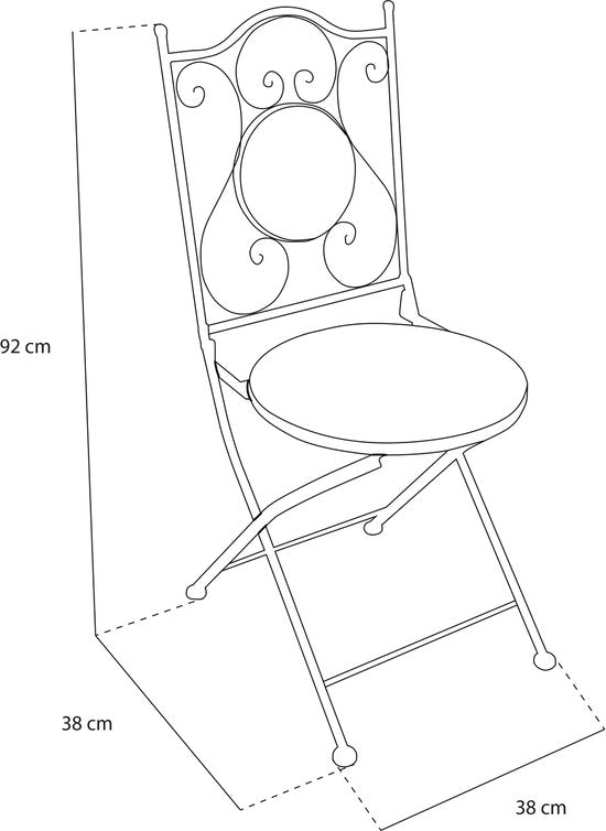 AXI Amélie Bistro-Stühle – Zusammenklappbar – Earth Brown – Zusammenklappbare Gartenstühle aus Metall – Hohe Rückenlehne – 2er-Set – Mosaik-Optik – Mit Keramikfliesen eingelegt – 150 kg Tragkraft – Garten, Terrasse oder Balkon