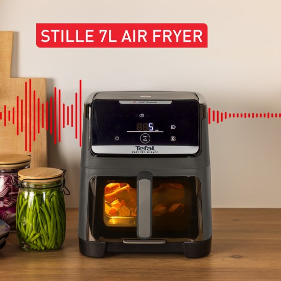 Tefal Easy Fry Silence XXL EY846H – Leise Heißluftfritteuse XXL 7 l – 1700 W – 43 dB – 10 Programme – 55 % schneller – Für 8 Personen