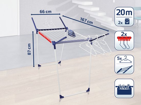 Leifheit Trockenständer Pegasus 200 - solider Komfort - 20 m Trockenlänge
