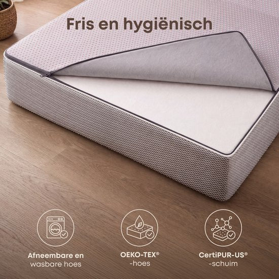 CozySense® Faltmatratze 90 x 200 cm – Gästebettmatratze – Faltmatratze – Atmungsaktiv – Abnehmbarer Bezug & Tragetasche – 10 cm dick – mittlere Härte