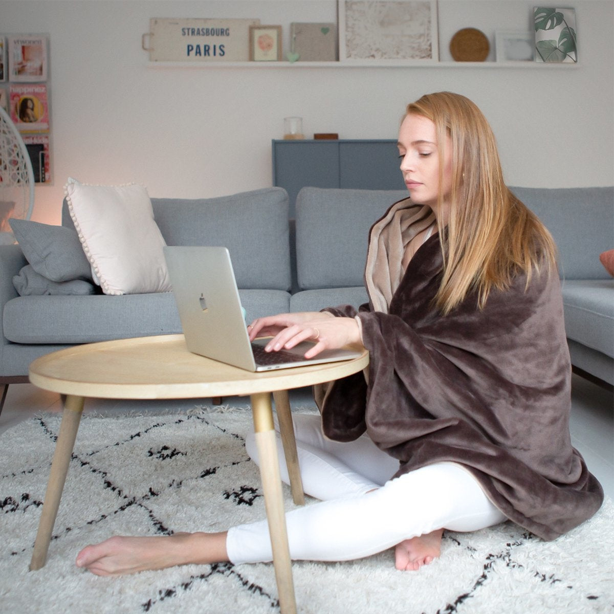 Auronic Elektrische Heizdecke - Ãœberdecke - 2 Personen - 3 Stufen - Mit Timer - 200 x 180 cm - Braun