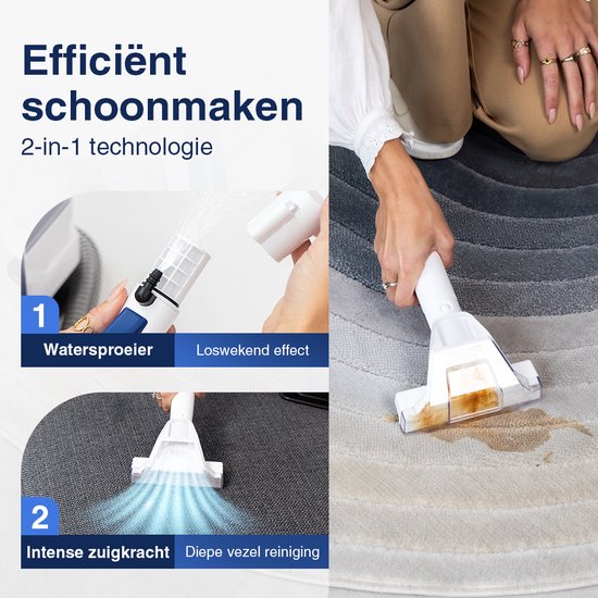 Samako Professioneller Teppichreiniger – Tragbarer Fleckenentferner – Sofareiniger – Möbelreiniger – Sesselreiniger – Staubsauger zum Entfernen von Haaren – Matratzenreiniger