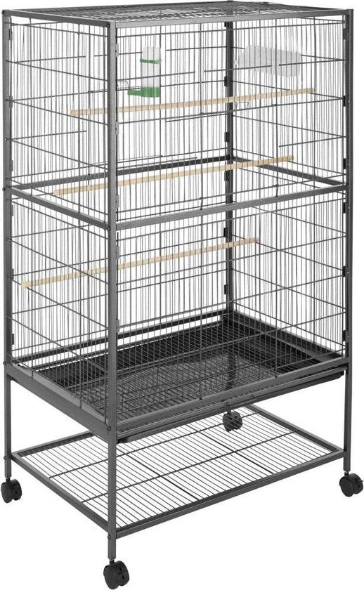 tectake - Großer Vogelkäfig, Voliere 131cm hoch - 402287
