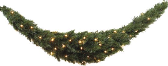 Triumph Tree Forest Frosted Guirlande Swag mit LED-Beleuchtung - L180 cm - Grün