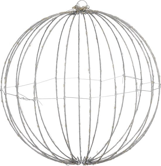Luca Lighting Weihnachtslichtkugel mit klassisch weißen LED-Lichtern - Ø40 cm - Silber
