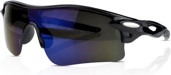 Radsportbrille - für Radsport, Mountainbike, Rennrad - Sportbrille - Damen/Herren - Schwarz
