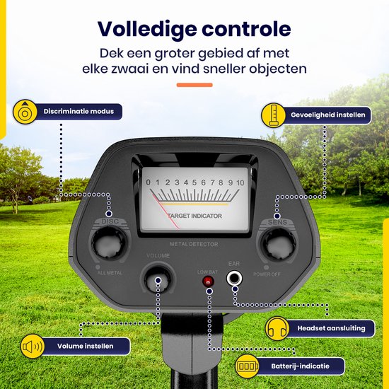 ODESSEY Metalldetektor - mit Pinpointer - Kind - Erwachsener - Profi - Explorer - Schwarz