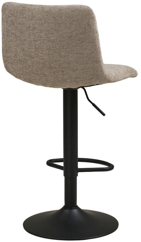 Anea Barhocker - höhenverstellbar - Stoffsitz mit Metallgestell - Modernes Design - Grau