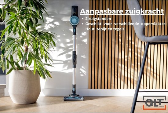 QLT kabelloser 2-in-1-Stabstaubsauger - mit flexiblem Aufsatz - Staubbuster - 150W - 2 Geschwindigkeiten - 10KPA