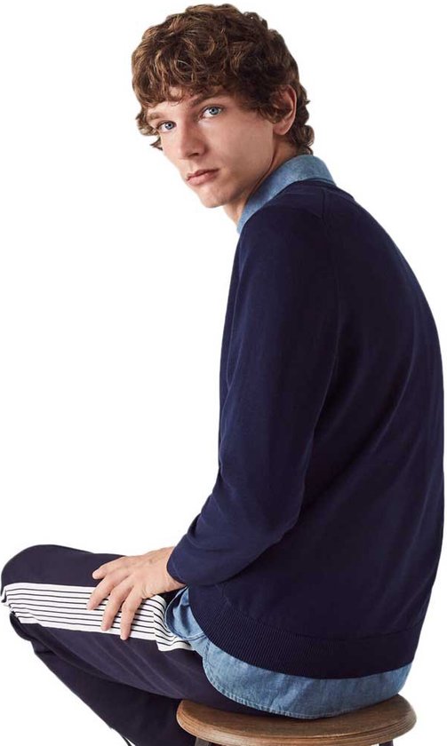 Lacoste Pullover mit V-Ausschnitt aus Bio-Baumwolle - Sporttrikots - Navy blau - Herren - Größe S