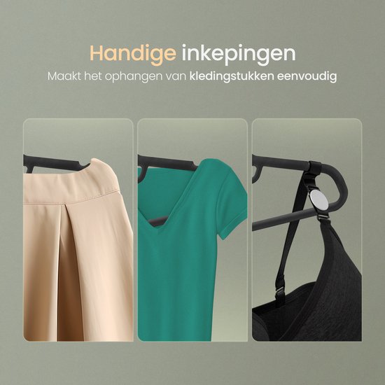 O'DADDY® Velvet Coat Hangers - Kleiderbügel - 20 Stück Kleiderbügel - Antirutsch - 43,5 cm - Kleiderbügel Kunststoff - Schwarz