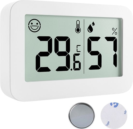 Ease Electronicz Hygrometer & Thermometer - Wetterstation - Luftfeuchtigkeitsmesser - Raumthermometer - inkl. Batterie und Klebestreifen
