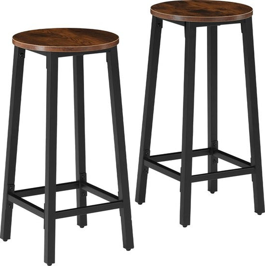 tectake - 2er Set Barhocker "Corby" - industriell - dunkelbraun - 404332