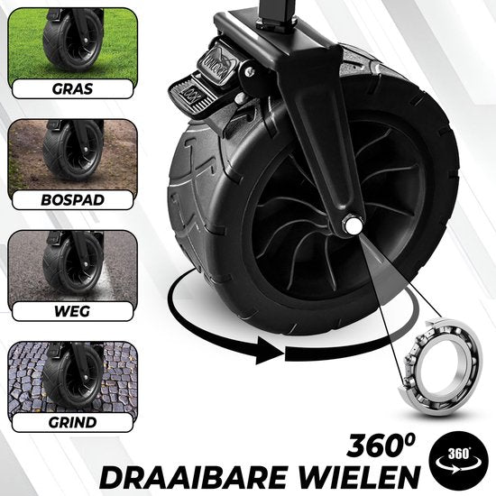 Outbee Bolderkar - Faltbarer Bolderkar - 100kg Tragkraft - 100Liter Fassungsvermögen - Schwarz