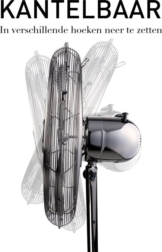 Lifetime Air Stativ-Ventilator - 230V - Höhe 125-145 CM - Dreibein-Stativ - 3 Geschwindigkeiten - Oszillationsfunktion - Neigbar - Silber