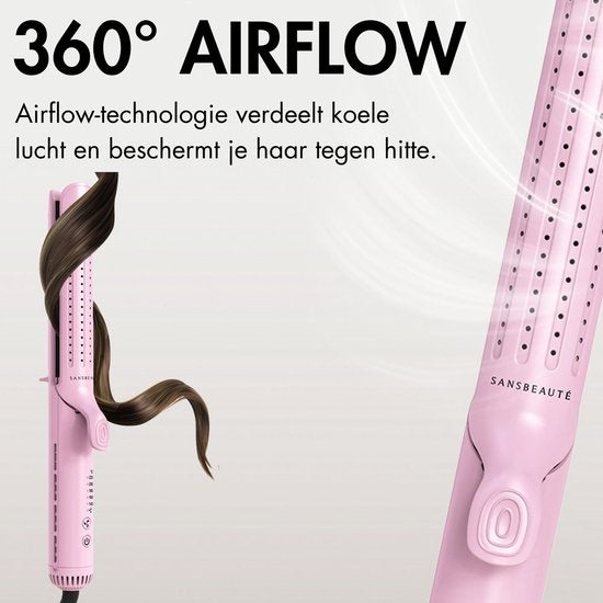 Sansbeauté® 2 in 1 Airflow Glätteisen - Lockenstab - Glätteisen - Haarglätter - Schnelles Aufwärmen - 140℃ bis 220℃ - Glätten & Locken - ION-Technologie