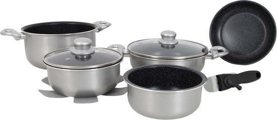 Gimex Kochgeschirrset – Induktion – Silber – 8-teilig